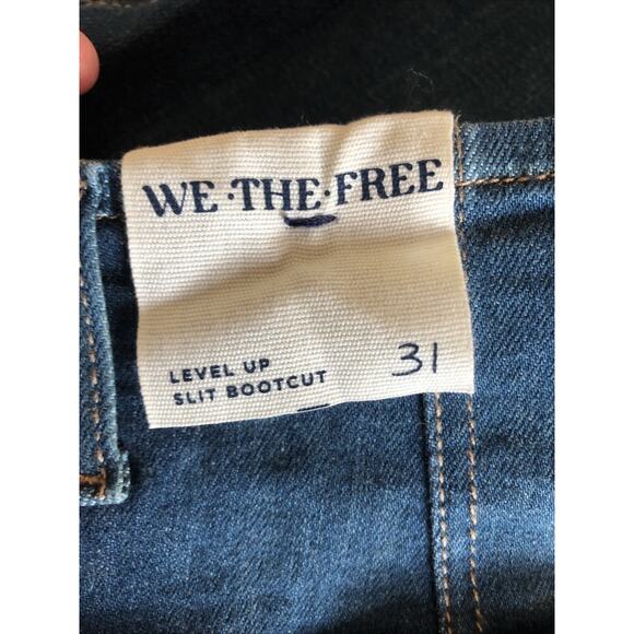 NWT WE THE FREE By Free People Level Up Slit Bootcut Blue Jeans Women's Size 31 - Picture 9 of 11